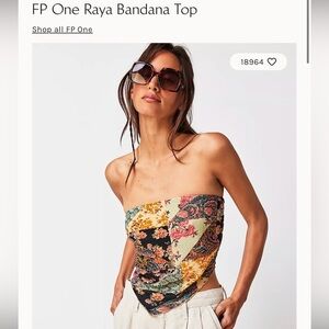 Free People Floral Patchwork Bandana top